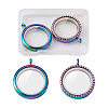 2Pcs 2 Style Alloy Magnetic Locket Pendants PALLOY-TA0002-33M-1