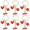 10Pcs Alloy Enamel Clover & Number 2026 & Heart Pendant Decorations KEYC-YW00284-1