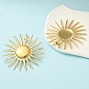 Ion Plating(IP) 304 Stainless Steel Flower Stud Earrings for Women EJEW-M089-09G-4