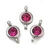 304 Stainless Steel Single Rhinestone Connector Charms STAS-E194-13P-05-1