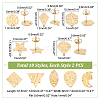 Unicraftale 20Pcs 10 Style 304 Stainless Steel Stud Earring Findings STAS-UN0040-40-3