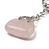 Natural Rose Quartz Bag Pendant Keychain G-Z033-16P-08-2