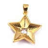 Brass Micro Pave Clear Cubic Zirconia Pendants ZIRC-J025-30G-01-3