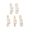 Potato Natural Cultured Freshwater Pearl Beaded Links Connector Charms PALLOY-JF05480-1