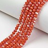 Electroplate Opaque Solid Color Glass Beads Strands EGLA-A034-P4mm-L03-1