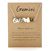 Naatural Dalmatian Jasper & Tiger Eye & Howlite Chip & Alloy Constellation Pendant Necklaces WGB0CBC-09-1