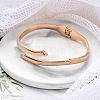 Ion Plating(IP) 304 Stainless Steel Hinged Bangles for Women BJEW-A011-22RG-3