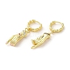 Palm with Horse Eye Real 18K Gold Plated Brass Dangle Hoop Earrings EJEW-Q797-21G-01-2