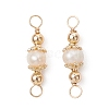Natural Cultured Freshwater Pearl Potato Links Connector Charms PALLOY-JF04754-1