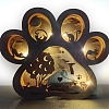 Wood Carved Cat Pawn Display Decorations PW-WGAF6B7-01-1