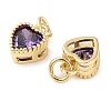 Real 18K Gold Plated Brass Inlaid Cubic Zirconia Charms ZIRC-L100-074G-03-2