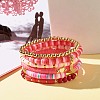 Handmade Polymer Clay Heishi Beads Stretch Bracelets Set BJEW-JB07397-2