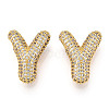 Brass Micro Pave Cubic Zirconia Pendants KK-N254-06G-Y-1