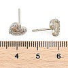 Brass Micro Pave Clear Cubic Zirconia Stud Earrings EJEW-R016-26P-05-5