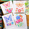 6Pcs 6 Styles PET Hollow Out Drawing Painting Stencils DIY-WH0394-0043-6