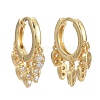 Brass Micro Pave Clear Cubic Zirconia Huggie Hoop Earrings EJEW-K083-45G-2