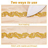 4M Iron on/Sew on Polyester Flower Lace Ribbon OCOR-WH0088-48A-5