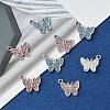 20Pcs 5 Styles Platinum Alloy Crystal Rhinestone Pendants ALRI-YW0001-22-6