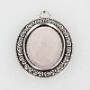 Tibetan Style Alloy Pendant Cabochon Settings X-TIBEP-N003-26AS-1
