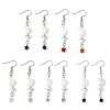 Star with Moon Natural Mixed Stone Dangle Earrings EJEW-JE06756-3