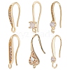 24Pcs 6 Style Brass Micro Pave Clear Cubic Zirconia Earring Hooks KK-BBC0002-11-1