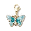 Butterfly Alloy Enamel Pendant Decorations HJEW-JM02705-01-4