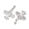 Brass Micro Pave Clear Cubic Zirconia Pendants KK-G549-18C-P-2