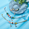 10Pcs 5 Colors Brass European Style Bracelet Making MAK-SC0001-10-5