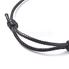 Natural Black Agate(Dyed) Disc Beaded Cord Bracelet BJEW-JB07686-03-4