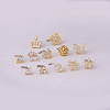 Brass Micro Pave Cubic Zirconia L-Shaped Nose Rings WGA70D4-18-3