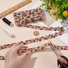 3D Flower Embroidery Polyester Lace Trim SRIB-WH0011-141B-3