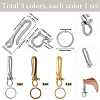 9Pcs 9 Styles Alloy & Brass D-Ring Anchor Shackle Clasps KK-SC0006-36-2