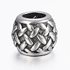 304 Stainless Steel Basket Weave Pattern Beads STAS-G153-49AS-1