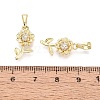 Brass Micro Pave Clear Cubic Zirconia Pendants KK-Q073-02G-3