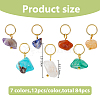 84Pcs 7 Colors Natural & Synthetic Mixed Stone Nuggets Pendants PALLOY-FH00145-2