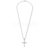 Zinc Alloy with Rhinestone Cross Pendant Necklaces NJEW-M211-07A-P-5