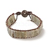 Natural Labradorite Rectangle Beaded Bracelet BJEW-JB08198-01-1