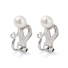 304 Stainless Steel Clip-on Earring Findings with Imitation Pearl Plastic Beaded STAS-H216-03A-P-1