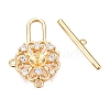 Brass Micro Pave Clear Cubic Zirconia Toggle Clasps KK-N254-142G-1