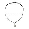 Oval with Flower Natural Green Aventurine Pendants Necklaces NJEW-JN04817-4