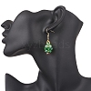 304 Stainless Steel Glass Seed Beads Christmas Tree Dangle Earrings EJEW-MZ00581-02-2