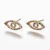 Brass Micro Pave Cubic Zirconia Studs Earrings EJEW-K078-11-1