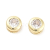 Brass with Single Cubic Zirconia Slide Charms KK-C051-27G-01-1