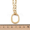 304 Stainless Steel Oval Pendant Paperclip Chain Necklaces NJEW-L157-08G-5