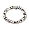 Non-Tarnish 304 Stainless Steel Cuban Link Chain Bracelets for Women Men BJEW-Q341-14D-P-1