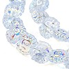 Electroplate Baking Paint Transparent Glass Beads Strands GL-CBA17FF-01G-2