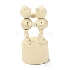 DIY Double Puppet Wooden Small Animal Desktop Ornaments DJEW-G023-05-1