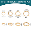 320Pcs 4 Styles 304 Stainless Steel Split Rings STAS-UN0060-30-3