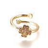 Adjustable Brass Micro Pave Cubic Zirconia Finger Rings RJEW-L086-03G-2
