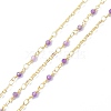 Brass & Natural Amethyst Handmade Beaded Chain CHC-D029-15G-09-1